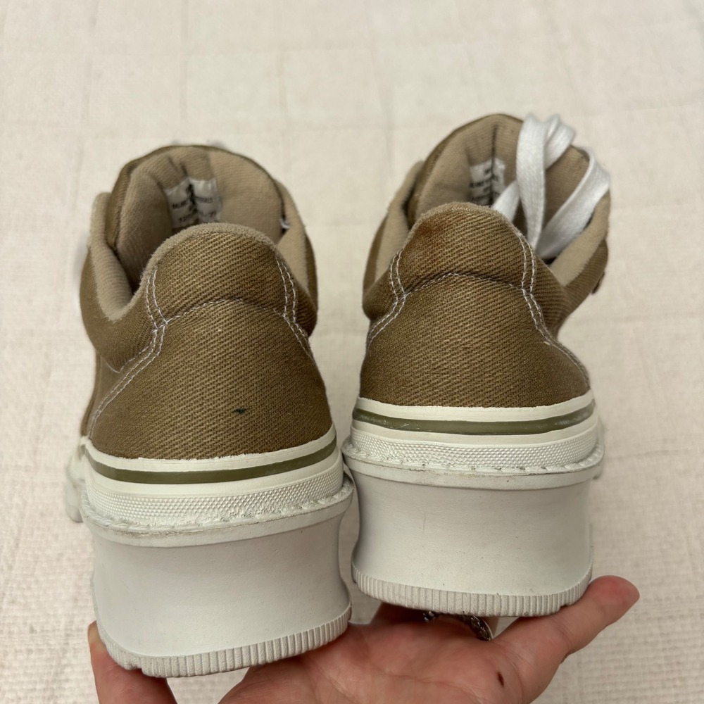 Women's 7.5 Victoria's Secret Vintage Y2k Tan Chunky Heeled Lace Up Sneakers View 4
